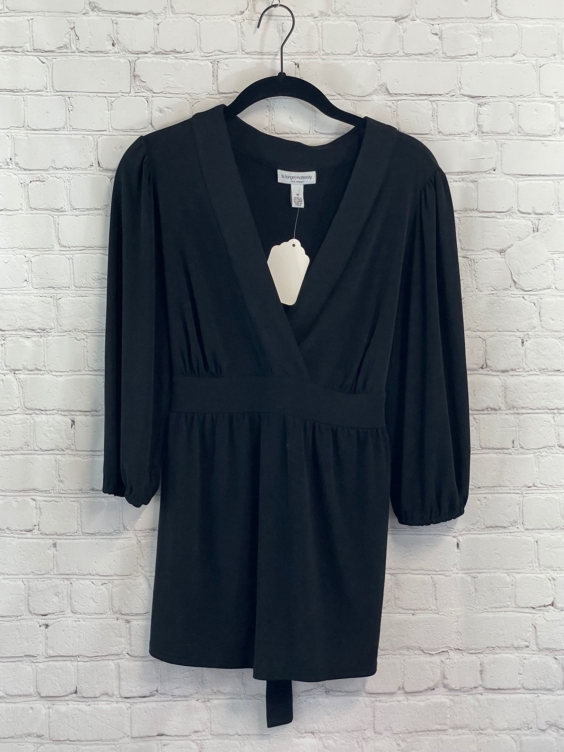 Liz Lange Maternity, Black, Shirt, 3/4 Sleeve, Medium