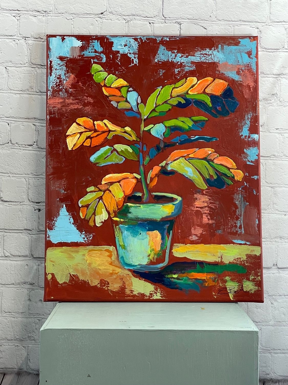 Erin Beck, Painting, Brown Plant, 20&#39;x16&#39;