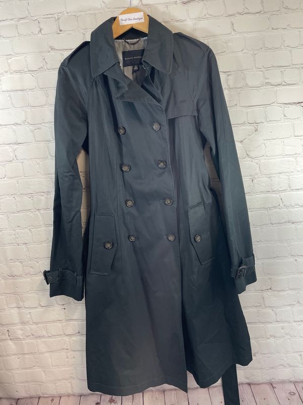 Banana Republic, Black, Trench, Medium