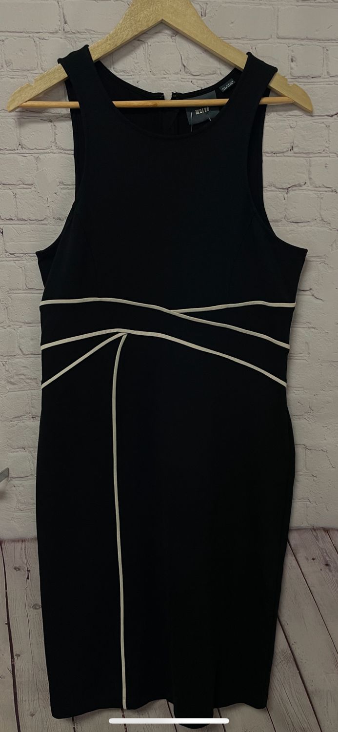 Maeve, Black, Cream, Dress, 14, NWT