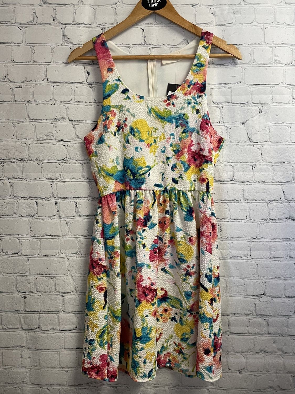 Everly, White, Floral, Dress, Medium