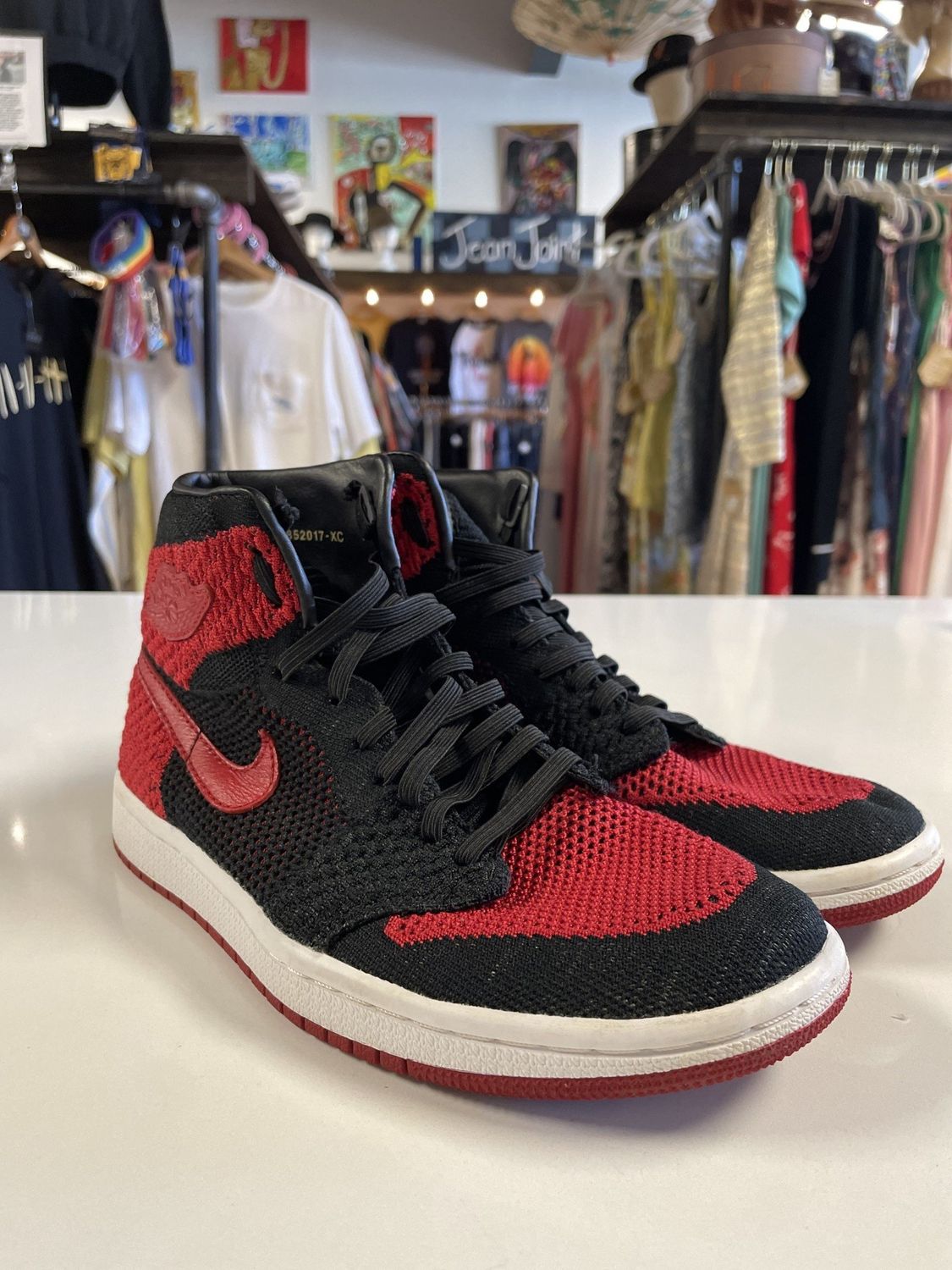 Nike, Jordan 1, Flyknit, Red, Black, 5.5 Youth