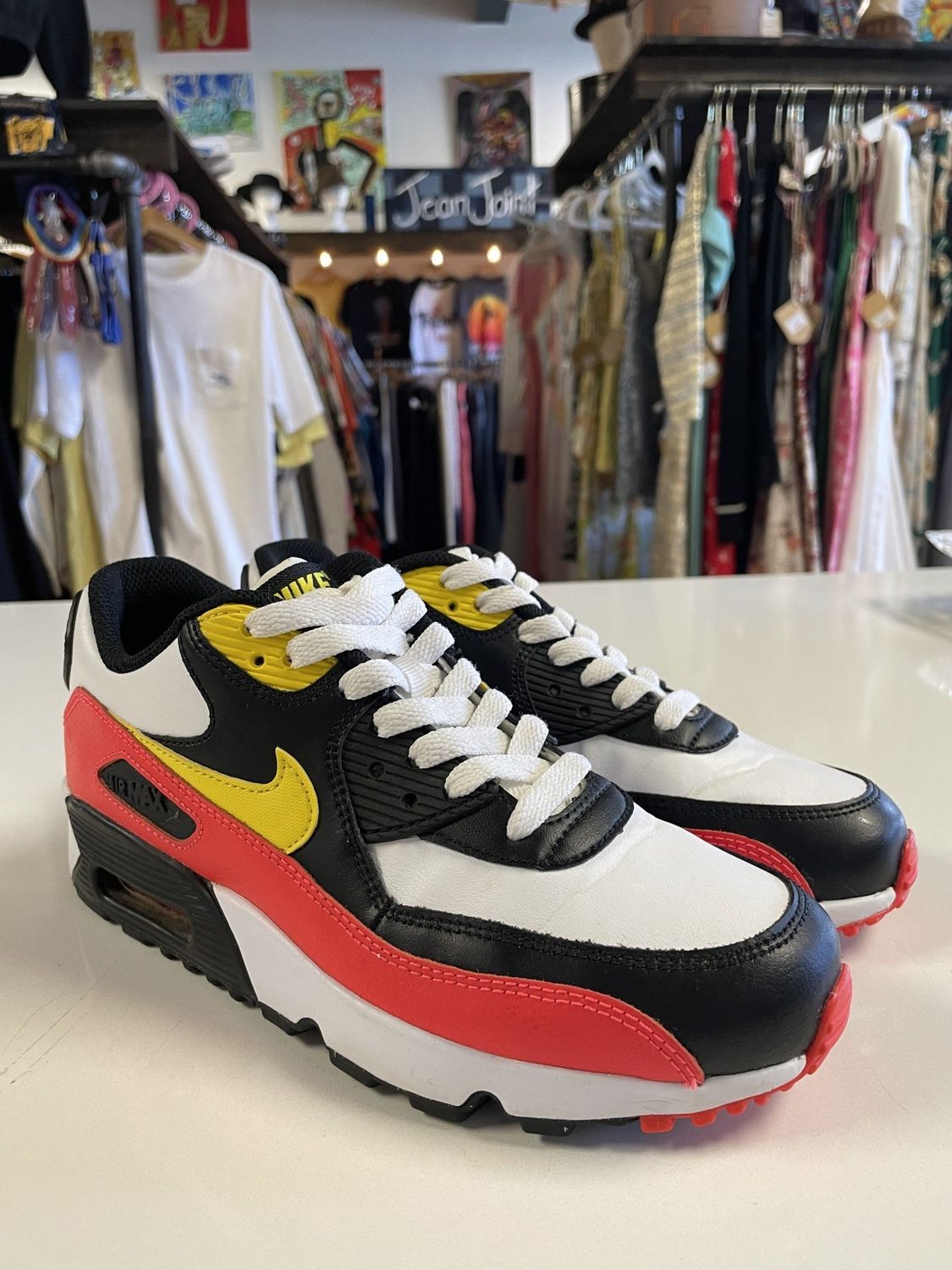 Nike, Air Max 90, Yellow, Black, Crimson, 5 Youth