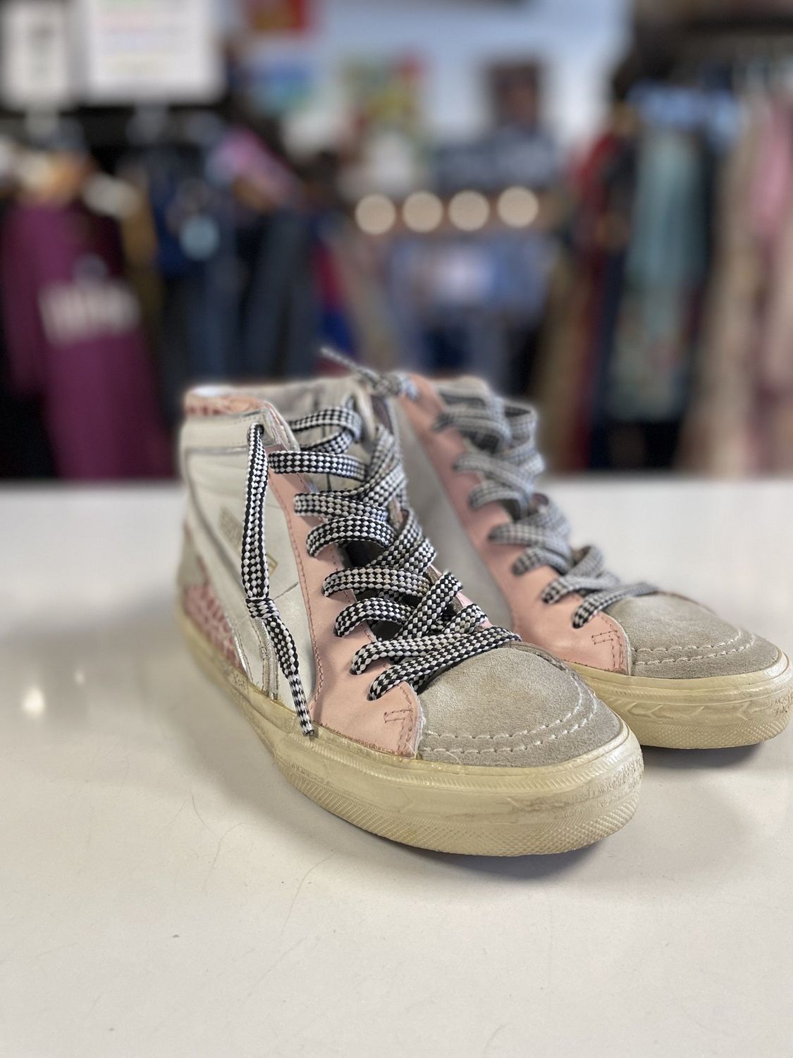 Golden Goose, Pink, Croc, High-Top, Sneakers, 37