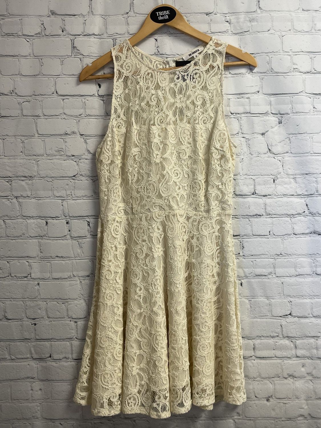 BB Dakota, Cream, Lace, Dress, 8