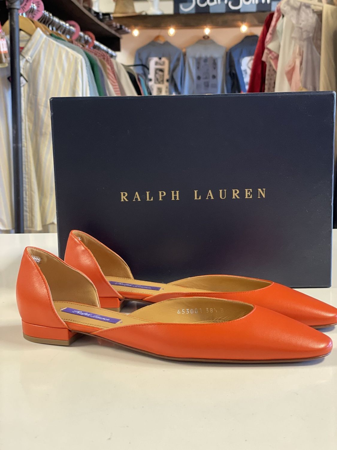 Ralph Lauren, Orange, Flats, 8, PURPLE LABEL, MSRP $498