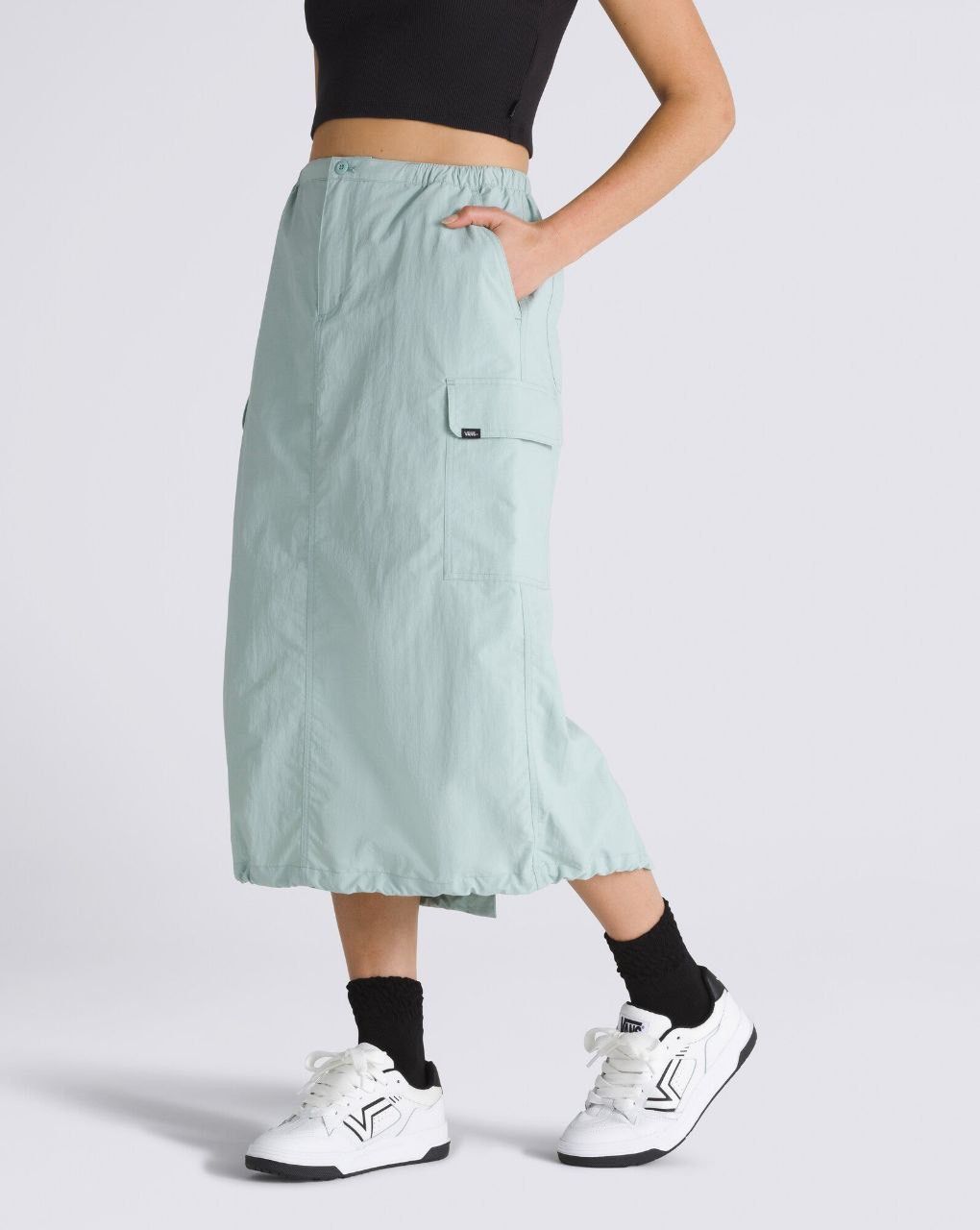 Vans Riley Parachute Cargo Skirt Gray Mist