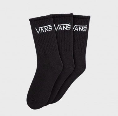 Medias Vans Classic Crew Youth Black Pack 3