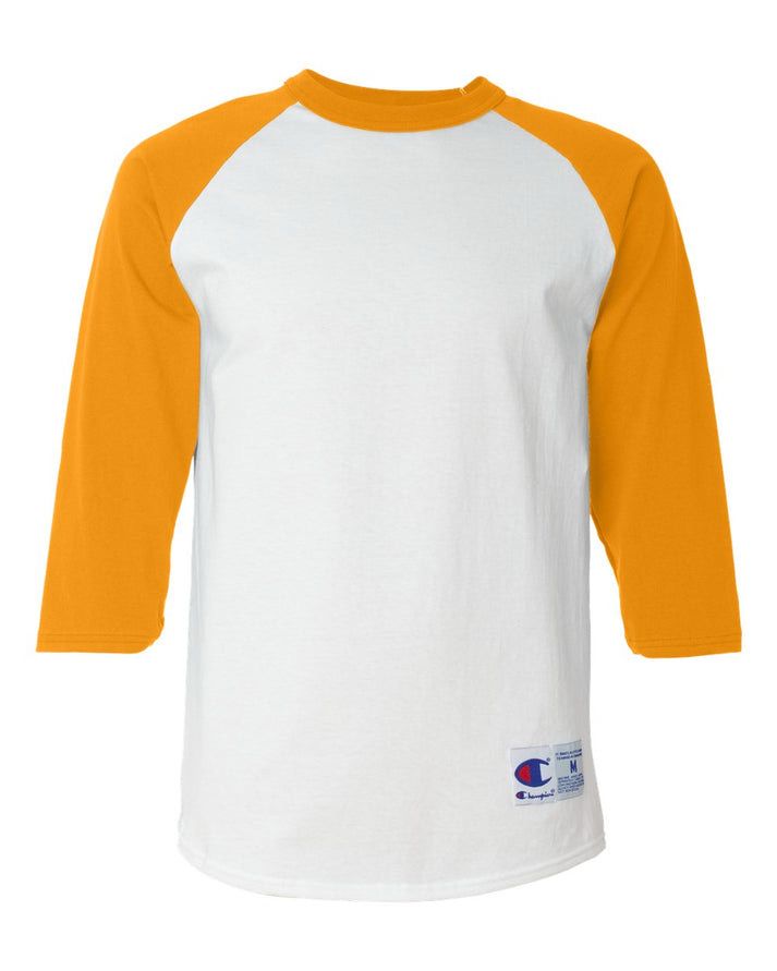 Franela Champion 3/4 Baseball - White/Gold