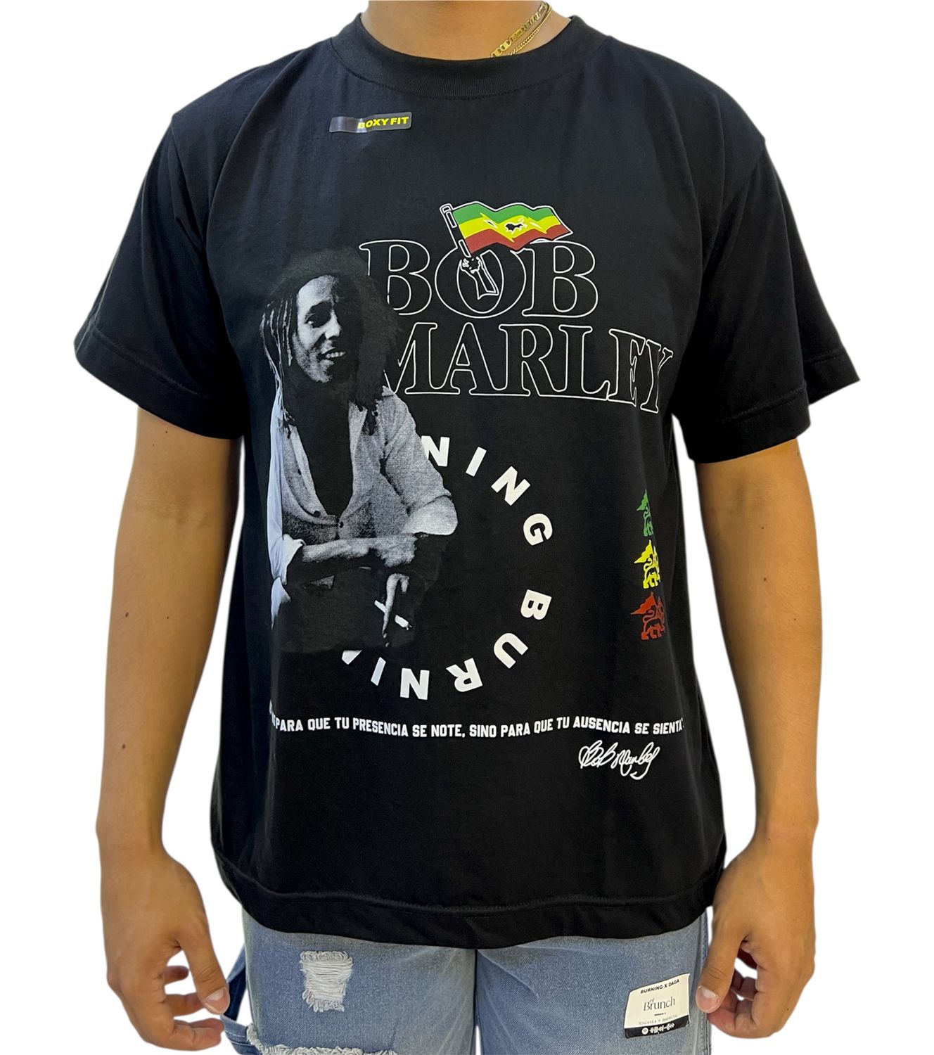 Franela Burning Boxy Fit Bob Marley