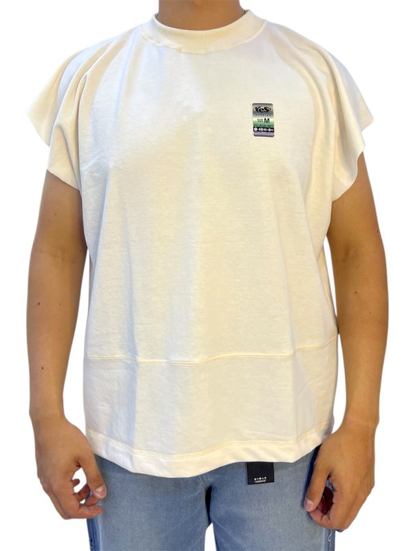 Franela Burning  Yes Boxi Fit Manga Cero - Beige