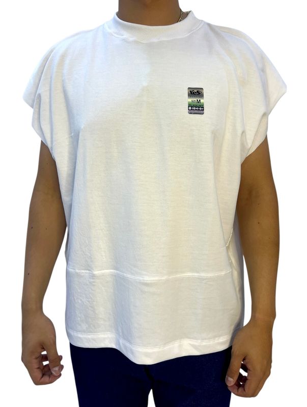 Franela Burning  Yes Boxi Fit Manga Cero -  Blanco