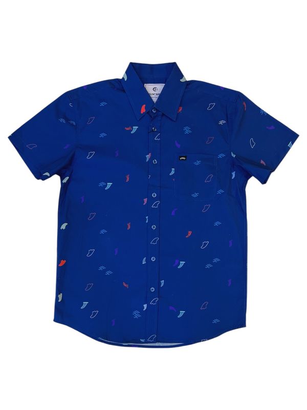 Camisa Stretch Glow Sixty - Azul