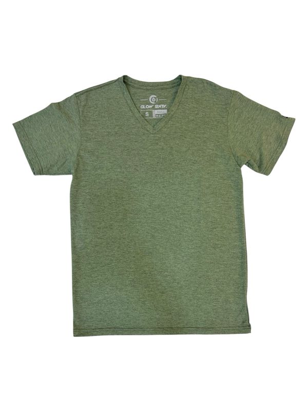 Franela Glow Sixty Cuello V - Verde Oliva