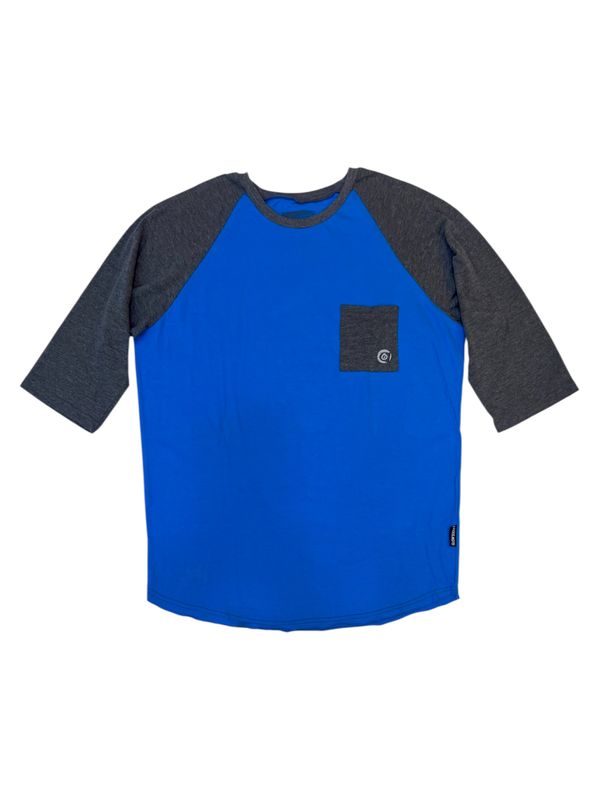 Franela 3/4 Glow Sixty - Azul/Gris