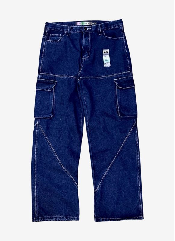 Jeans Baggy Cargo Burning - Blue
