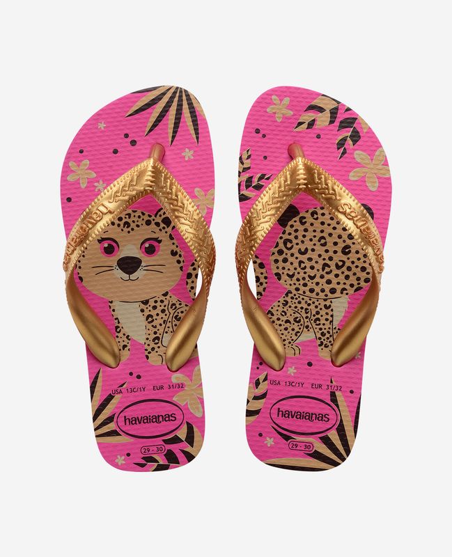 Alohas Kids Top Pets - Pink/Golden