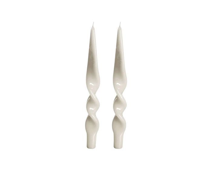 Twist Taper Candles, Set of 2, Color: White