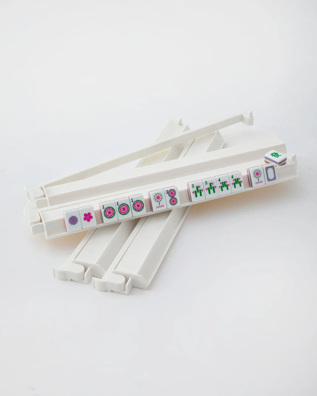 Mahjong Acrylic Rack / Pusher Set, Color: WHITE