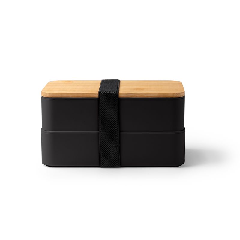 Lunchbox Doppeldecker mit Bambusdeckel – inkl. Besteckset & Trennwand