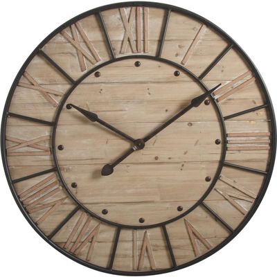 Horloge en bois et métal