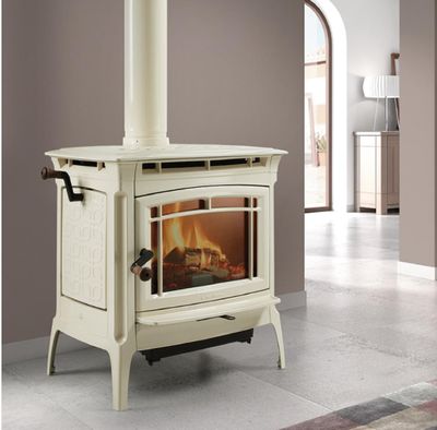 LACUNZA MOD. STUFA A LEGNA HERGOM  MANCHESTER AVORIO