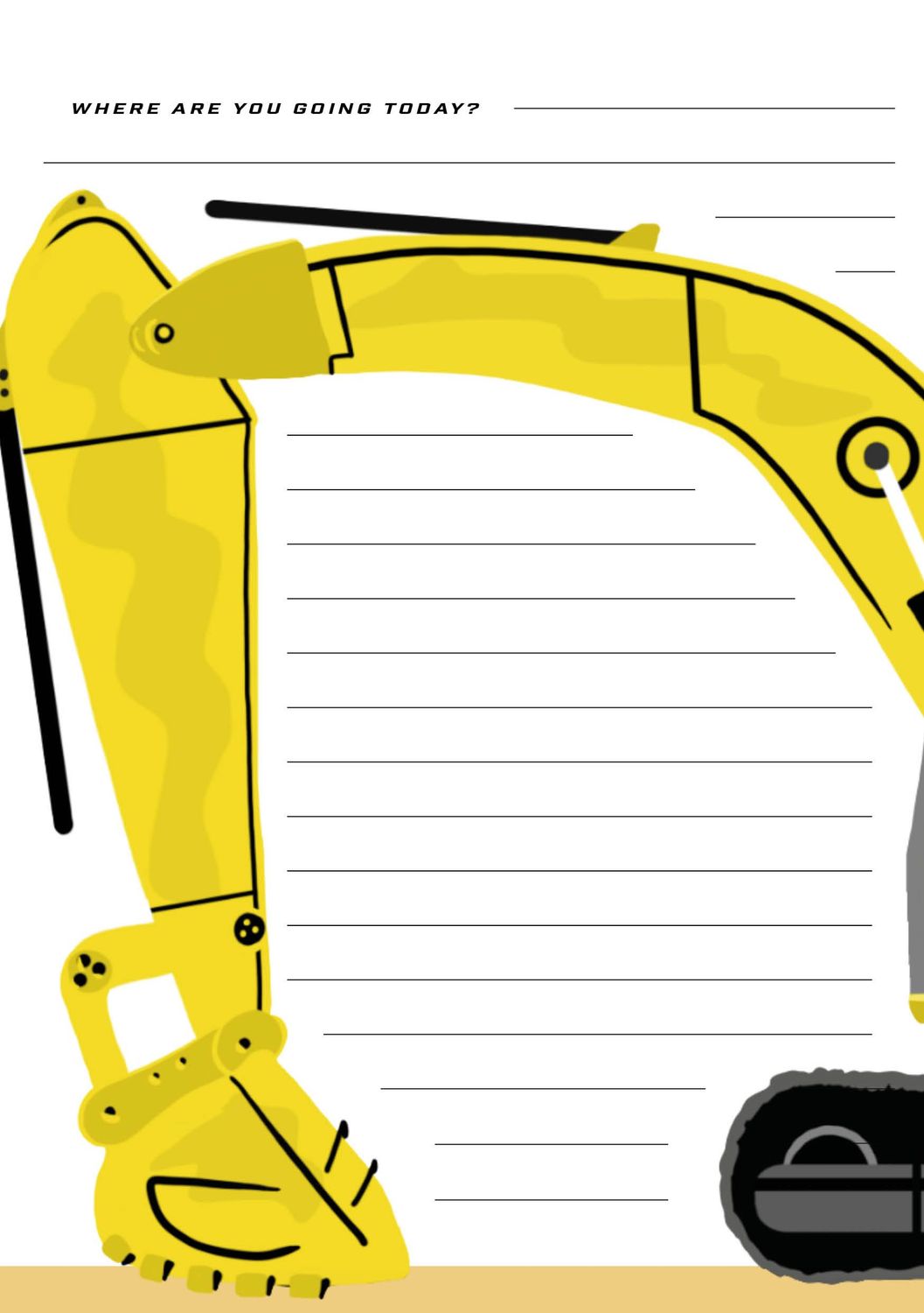Excavator notepad