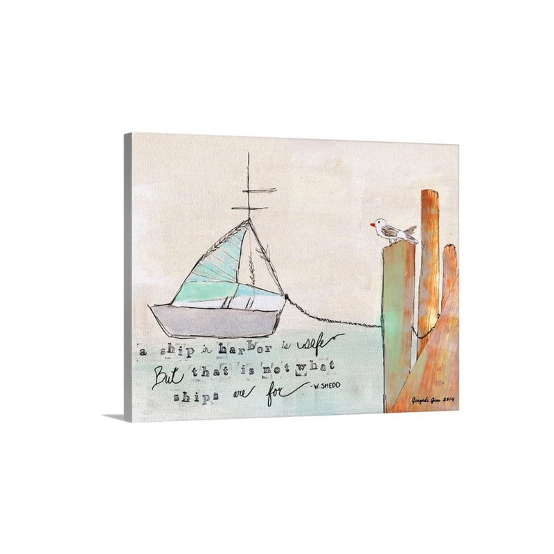 A Ship in Harbor Canvas Reproduction (16 x 20)