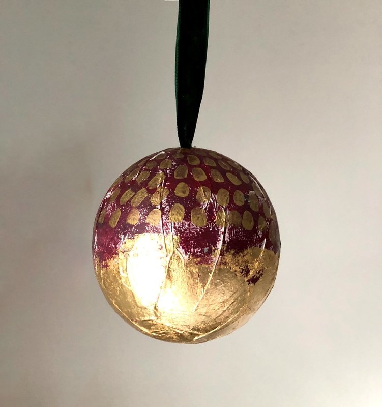 Deep Red Gold Ornament (100mm)