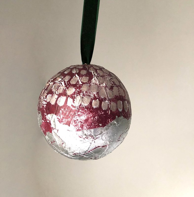 Deep Red Silver Ornament (100mm)