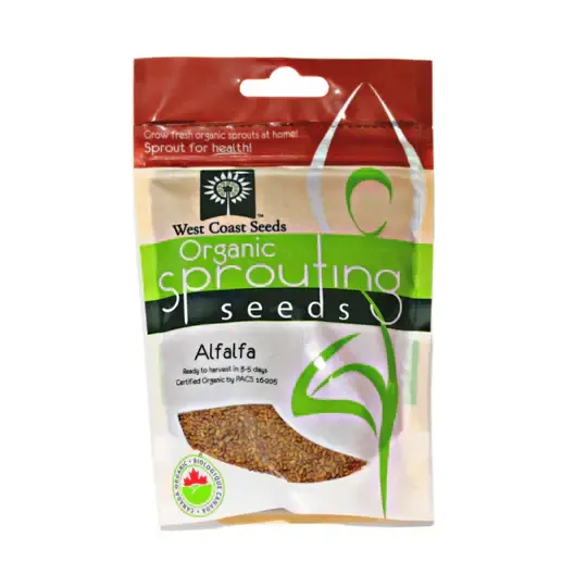 West Coast Seeds Alfalfa Organic Sprouting Seeds