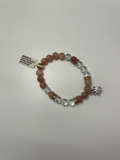 Armband Peach Moonstone &amp; Clear Quartz