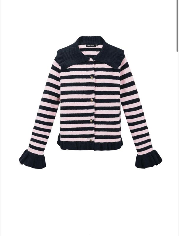 Striped sweater navy pink L/XL