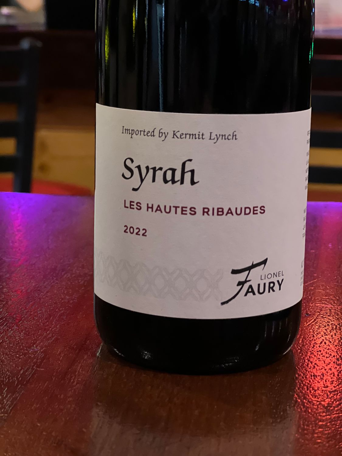 Faury Les Hayes Ribaudes Syrah - Rhone Valley, France