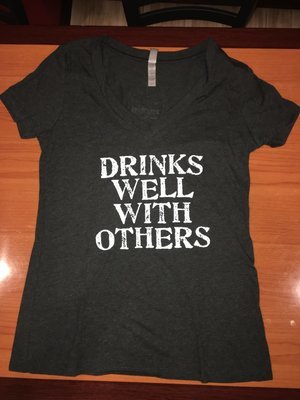 Black "Drinks Well with Others" Women's V-Neck