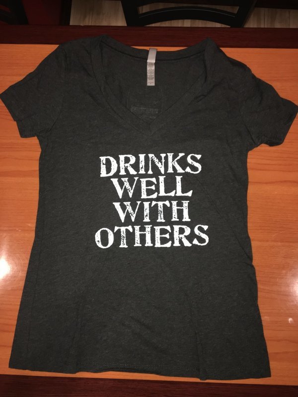Black &quot;Drinks Well with Others&quot; Women&#39;s V-Neck