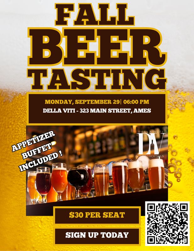 Join us for a FALL BEER tasting- September 29th!