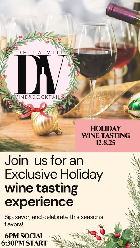 DV Monday Cellar Club  -December 8th Holiday Wine Tasting
