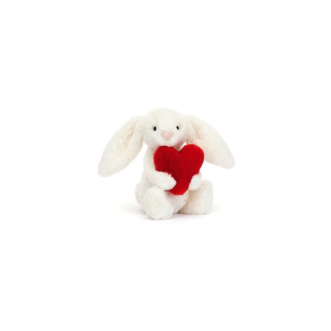 Jellycat Króliczek Kremowy z Czerwonym Sercem 18 cm
