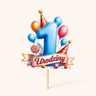 1 Urodziny - niebieski
