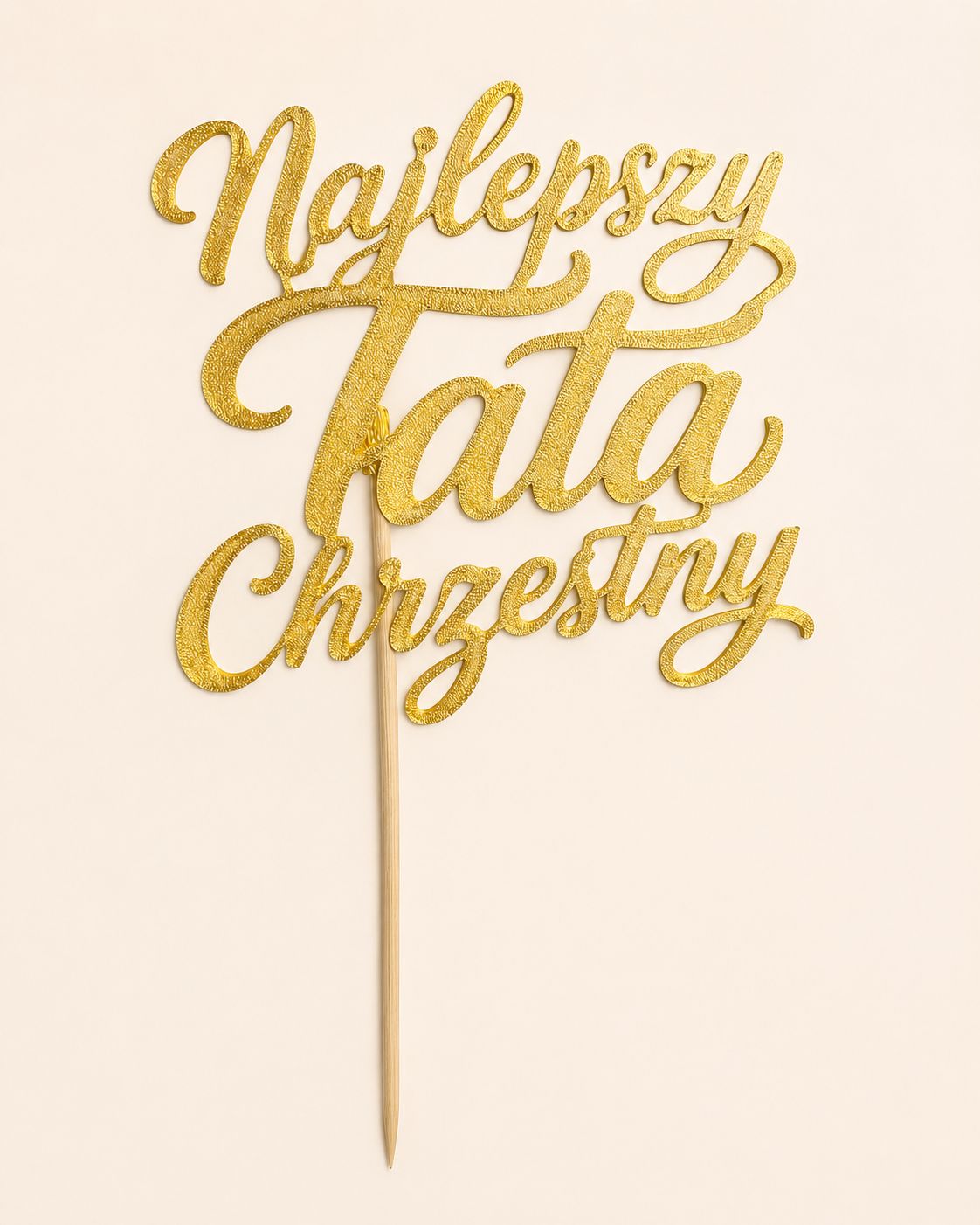 Topper Najlepszy Tata Chrzestny - napis