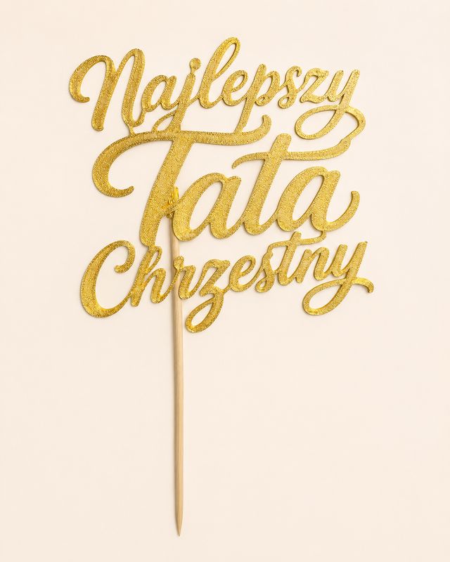 Topper Najlepszy Tata Chrzestny - napis