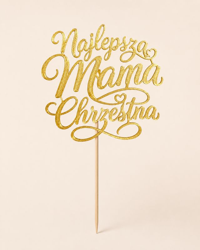 Topper Najlepsza Mama Chrzestna - napis