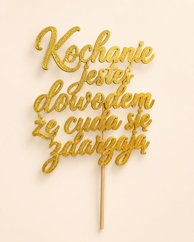 Topper  Kochanie jesteś dowodem że cuda się zdarzają - napis