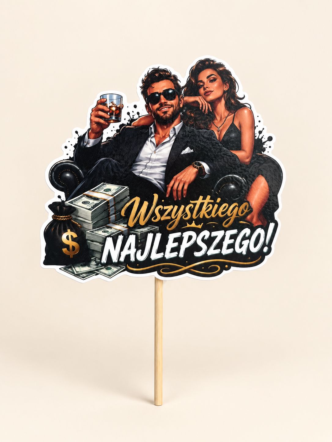 Topper Wszystkiego Najlepszego - mężczyzna i kobieta