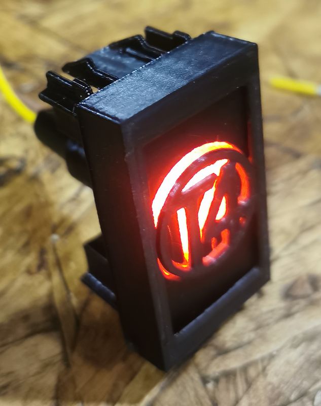 BLACK Illuminated T4 Switch Blank  - T4 emblem