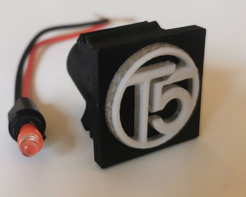 WHITE VW T5 Dashboard Switch blank T5 emblem illuminated