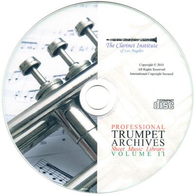 Trumpet Sheet Music Archive  -  ​Volume 2 Disk or Flash Drive