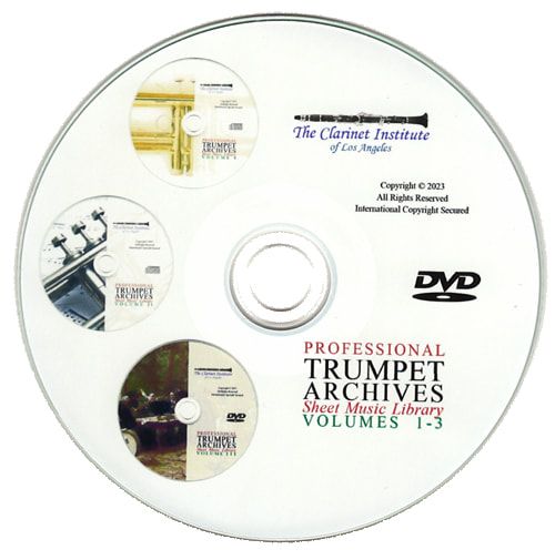Trumpet Sheet Music - All 3 Archives Disk or Flash Drive