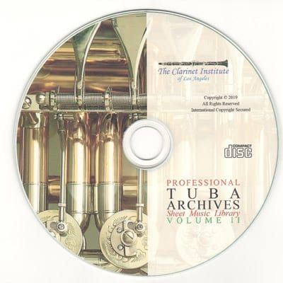 Tuba Sheet Music Archive - Volume 2 Disk or Flash Drive